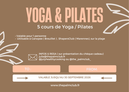 XMAS GIFT CARD • 5 COURS Yoga / Pilates